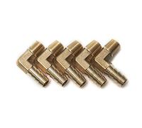 LTWFITTING 1/8-Inch Male BSPT x 8mm ID Hose 90 Deg Elbow Brass Barbed Fitting (Pack of 5)