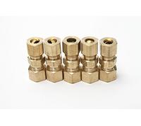 LTWFITTING 3/8-Inch OD x 5/16-Inch OD Compression Reducing Union,Brass Compression Fitting (Pack of 5)