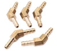 LTWFITTING 45 Deg 5 mm Hose ID Elbow Brass Barbed Fitting (Pack of 5)