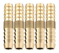 LTWFITTING Brass Barb Splicer Mender 8mm ID Hose Fitting Air Water Fuel Hose Joiner (Pack of 5)