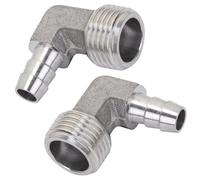 LTWFITTING 90 Deg Elbow 10MM ID Hose x 1/2-Inch Male BSPT Stainless Steel 316 Barb Fitting (Pack of 2)