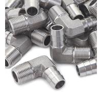 LTWFITTING 90 Deg Elbow 12MM ID Hose x 3/8-Inch Male BSPT Stainless Steel 316 Barb Fitting (Pack of 200)