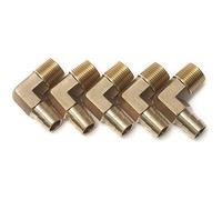 LTWFITTING 90 Deg Elbow Brass Barb Fitting 3/8-Inch Male BSPT x 12mm ID Hose(Pack of 5)