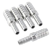 LTWFITTING Bar Production Stainless Steel 316 Barb Splicer Mender 3/8" Hose ID x 1/4"(6mm) Hose ID Fitting Air Water Fuel Boat (Pack of 5)