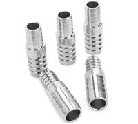 LTWFITTING Bar Production Stainless Steel 316 Barb Splicer Mender 5/8" Hose ID x 1/2" (13mm) Hose ID Fitting Air Water Fuel Boat (Pack of 5)