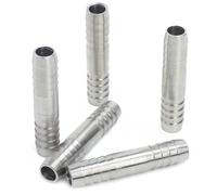 LTWFITTING Bar Production Stainless Steel 316 Barb Splicer Mender 8mm Hose ID Fitting Air Water Fuel Boat (Pack of 5)