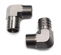 LTWFITTING Black Nickel Plating 90 Degree Elbow Brass Barb Fitting 1-Inch ID Hose x 3/4-Inch Male NPT Fuel Boat Air (Pack of 2)