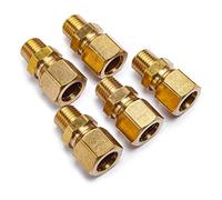 LTWFITTING Brass 1/2-Inch OD x 1/4-Inch Male NPT Compression Connector Fitting (Pack of 5)