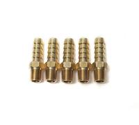 LTWFITTING Brass 1/8-Inch Male BSPT x 8mm Hose Barb Coupler Adapter Fitting for Vehicle Fuel System, HVAC System (Pack of 5)