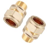 LTWFITTING Brass 15mm OD x 3/8-Inch Male BSPT Compression Connector Fitting(Pack of 2)