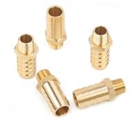 LTWFITTING Brass 3/8-Inch Male BSPT x 19mm Hose Barb Coupler Adapter Fitting for Vehicle Fuel System, HVAC System (Pack of 5)