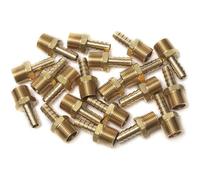 LTWFITTING Brass 3/8-Inch Male BSPT x 8mm Hose Barb Coupler Adapter Fitting for Vehicle Fuel System, HVAC System (Pack of 25)