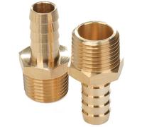 LTWFITTING Brass Barbed Fitting Coupler/Connector 1/2-Inch Male BSPT x 12mm Hose Barb(Pack of 2)