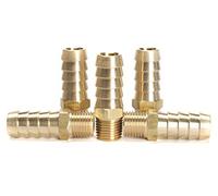 LTWFITTING Brass BSP Barbed Fitting Coupler/Connector 1/4-Inch Male BSPP x 12mm Hose Barb(Pack of 5)