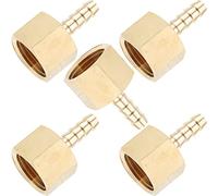 LTWFITTING Brass BSP Fitting Coupler/Adapter 1/2-Inch Female BSPP x 6mm Hose Barb(Pack of 5)