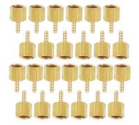 LTWFITTING Brass BSP Fitting Coupler/Adapter 1/4-Inch Female BSPP x 3mm Hose Barb(Pack of 25)