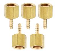 LTWFITTING Brass BSP Fitting Coupler/Adapter 1/4-Inch Female BSPP x 3mm Hose Barb(Pack of 5)