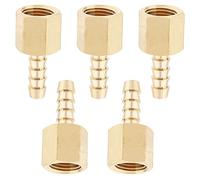 LTWFITTING Brass BSP Fitting Coupler/Adapter 1/4-Inch Female BSPP x 6mm Hose Barb(Pack of 5)