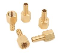 LTWFITTING Brass BSP Fitting Coupler/Adapter 1/4-Inch Female BSPP x 8mm Hose Barb(Pack of 5)