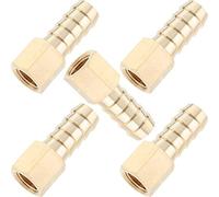 LTWFITTING Brass BSP Fitting Coupler/Adapter 1/8-Inch Female BSPP x 10mm Hose Barb(Pack of 5)