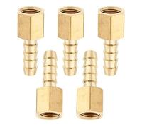 LTWFITTING Brass BSP Fitting Coupler/Adapter 1/8-Inch Female BSPP x 6mm Hose Barb(Pack of 5)