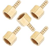 LTWFITTING Brass BSP Fitting Coupler/Adapter 3/8-Inch Female BSPP x 6mm Hose Barb(Pack of 5)