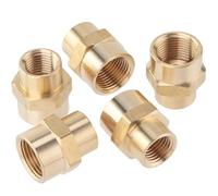 LTWFITTING Brass BSP Pipe Fitting 3/8-Inch x 1/4-Inch Female BSPP Reducing Coupling Water Boat (Pack of 5)