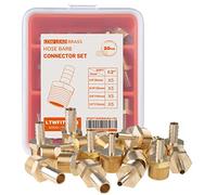 LTWFITTING Brass Hose Barb Connector Set 6mm,8mm,10mm,12mm Barb x 1/2-Inch BSPT Male Thread Pipe Adapter for Fuel Air Gas Water Oil (Pack of 20)
