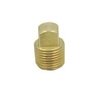 LTWFITTING Brass Pipe 1/8-Inch Male BSPT Square Head Plug Fittings Fit for Vehicle Engine (Pack of 5)