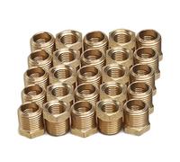 LTWFITTING Brass Pipe 3/8-Inch Male BSPT x 1/4-Inch Female BSPP Hex Bushing Reducer Fittings Fit for Compressor Air Line (Pack of 25)