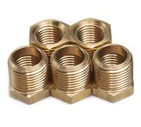 LTWFITTING Brass Pipe 3/8-Inch Male BSPT x 1/4-Inch Female BSPP Hex Bushing Reducer Fittings Fit for Compressor Air Line (Pack of 5)