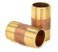 LTWFITTING Brass Pipe 3-Inch Long Nipple Fitting 1-1/4 Male NPT Air Water (Pack of 2)