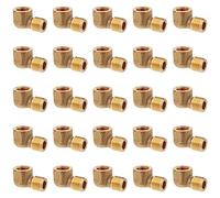 LTWFITTING Brass Pipe 90 Deg 1/4-Inch Male BSPT x 1/4-Inch Female BSPP Street Elbow Forged Fitting Fuel Air Boat (Pack of 25)