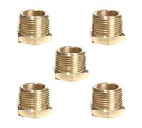 LTWFITTING Brass Pipe Hex Bushing Reducer Fittings 1-Inch Male BSPT x 3/4-Inch Female BSPP (Pack of 5)