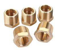 LTWFITTING Brass Pipe Hex Bushing Reducer Fittings 3/4-Inch Male BSPT x 1/2-Inch Female BSPP (Pack of 5)