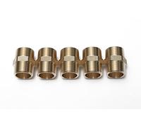LTWFITTING Brass Pipe Hex Nipple Fitting 1-Inch Male NPT Air Fuel Water (Pack of 5)