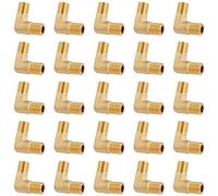 LTWFITTING Brass Pipe Male 90 Deg Elbow Fitting 1/8-Inch BSPT Water Fuel (Pack of 25)
