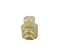 LTWFITTING Brass Pipe Square Head Plug Fittings 3/8-Inch Male BSPT Air Fuel Water Boat (Pack of 5)