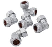 LTWFITTING Chrome Plated 90 Degree 15mm OD Compression Elbow, Brass Compression Fitting (Pack of 5)