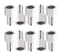 LTWFITTING Stainless Steel 316 BSP Fitting Coupler/Adapter 1/4-Inch Female BSPP x 10mm Hose Barb(Pack of 10)