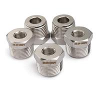 LTWFITTING Stainless Steel 316 Pipe Hex Bushing Reducer Fittings 3/4" Male BSPT x 1/4"(6mm) Female BSPP (Pack of 5)