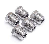 LTWFITTING Stainless Steel 316 Pipe Hex Head Plug Fittings 1/4-Inch Male BSPT Air Fuel Boat (Pack of 5)