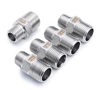LTWFITTING Stainless Steel 316 Pipe Hex Reducing Nipple Fitting 3/8-Inch x 1/4-Inch Male BSPT (Pack of 5)