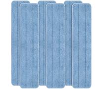 LTWHOME 60 cm (24") Microfiber Commercial Mop Refill Pads in Blue Fit for Wet or Dry Floor Cleaning (Pack of 6)