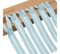 LTWHOME INOTIONSTYLE Bio-Based Zip 22 CM / 8 Inch #5 Mint Green Plastic Zipper for Travel Makeup Bags 6 PCS 22D084460