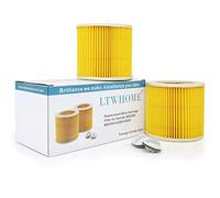 LTWHOME Replacement Cartridge Filter for Karcher WD2200 WD2240 A2200 VC6200 Wet & Dry Vacuum Cleaners,Compare to Part # KAR64145520 (Pack of 2)