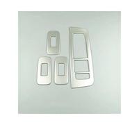 LTXCNI For Volvo V40 2012-2017 LHD Stainless Steel Window Glass Lift Buttons Frame Decoration Cover Trim Car Door Armrest Panel Window Switch