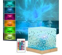 LTXDJ Galaxy Projector Night Light for Bedroom, Touch Lamps Bedside Star Projector for Kids, Ice Cube Ocean Wave Sensory Lights 16 Color Adjustable Brightness Crystal Lamp (Ice Cube)
