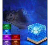 LTXDJ Galaxy Projector Night Light for Bedroom, Touch Lamps Bedside Star Projector for Kids, Ice Cube Ocean Wave Sensory Lights 16 Color Adjustable Brightness Crystal Lamp (Ice Cube)