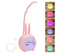 LTXDJ Kids Reading Light Pink Lamp Cute Night Light, Bedside Lamp for Kids Bedroom, Portable Small Reading Lamp USB Desk Lamp (Pink)